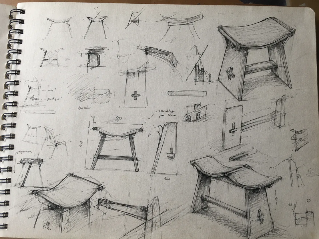 Croquis de la prochaine vie d'un meuble dès sa conception